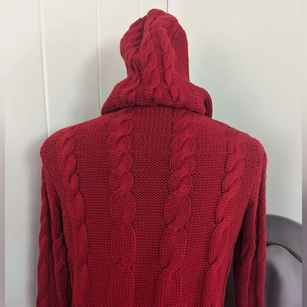 Saks 5th Avenue Silk Cashmere Cable Knit Hoodie Quiet Luxury S Preppy Nautical
